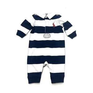 Ralph Lauren Baby Boy BIG PONY Coveralls Size 6 Months Mos. 3-6 Months NEW